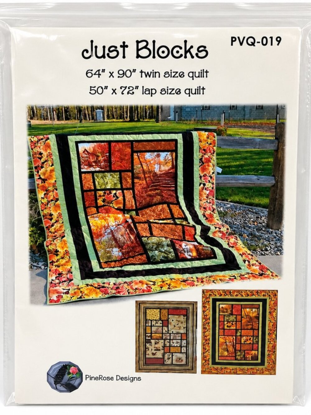 PineRose Designs Just Blocks Quilt Pattern PVQ-019 Twin & Lap Size